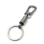 Metallic Spring Hook Keychain | Flexible Elastic Key Holder with Matt Chrome Finish for Bikes, Cars, Bags & Keys (1 Piece) - Image 3