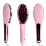 Fast HQT‑906 Hair Straightener, Tourmaline Ceramic Straightening Comb Brush with Head Massage & 360° Swivel Cord
