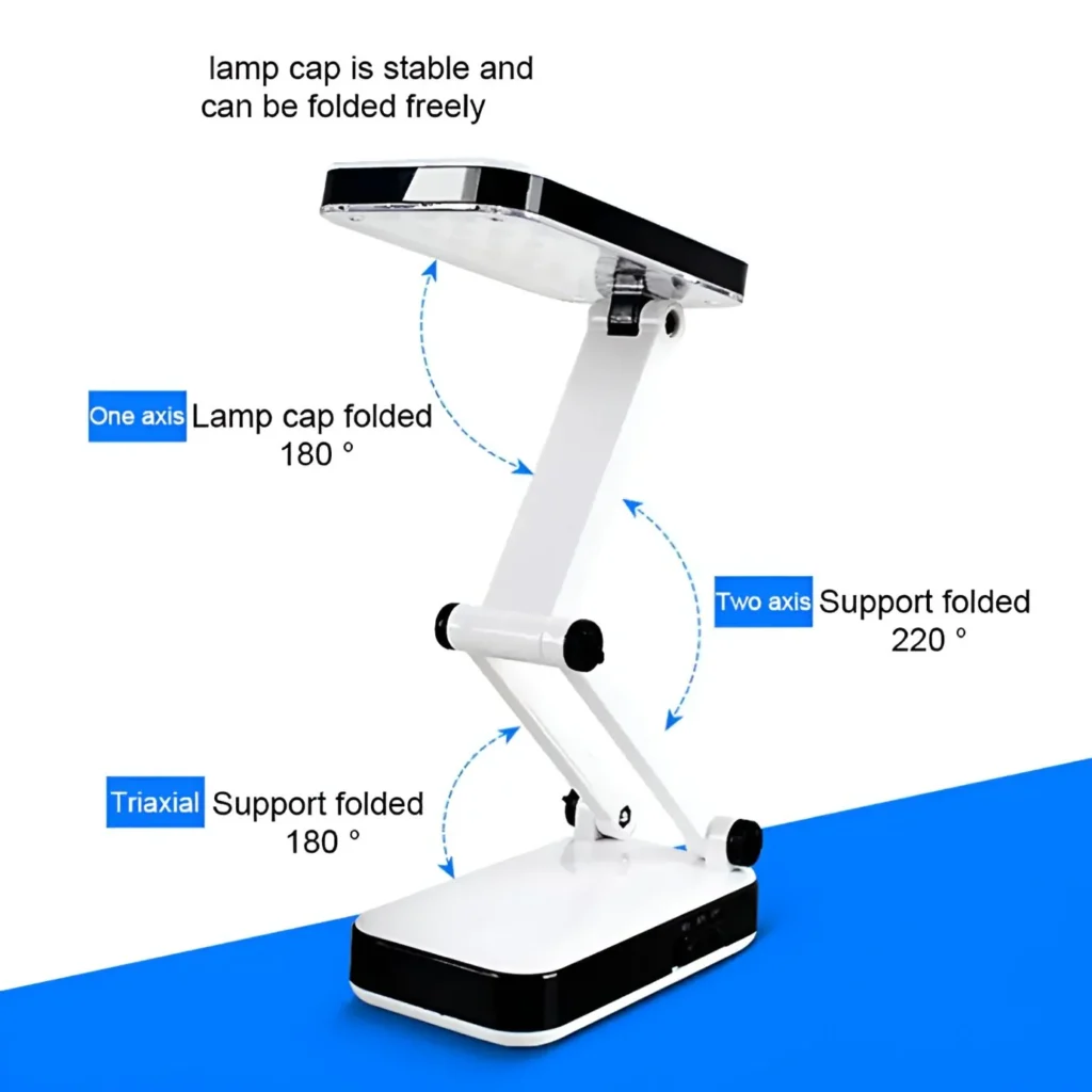 Portable Folding LED Desk Lamp Rechargeable Study Reading Light with Adjustable Brightness