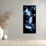 Set of 3 Leaf Art Wooden Frames Wall Decoration Sticky Photo Tiles